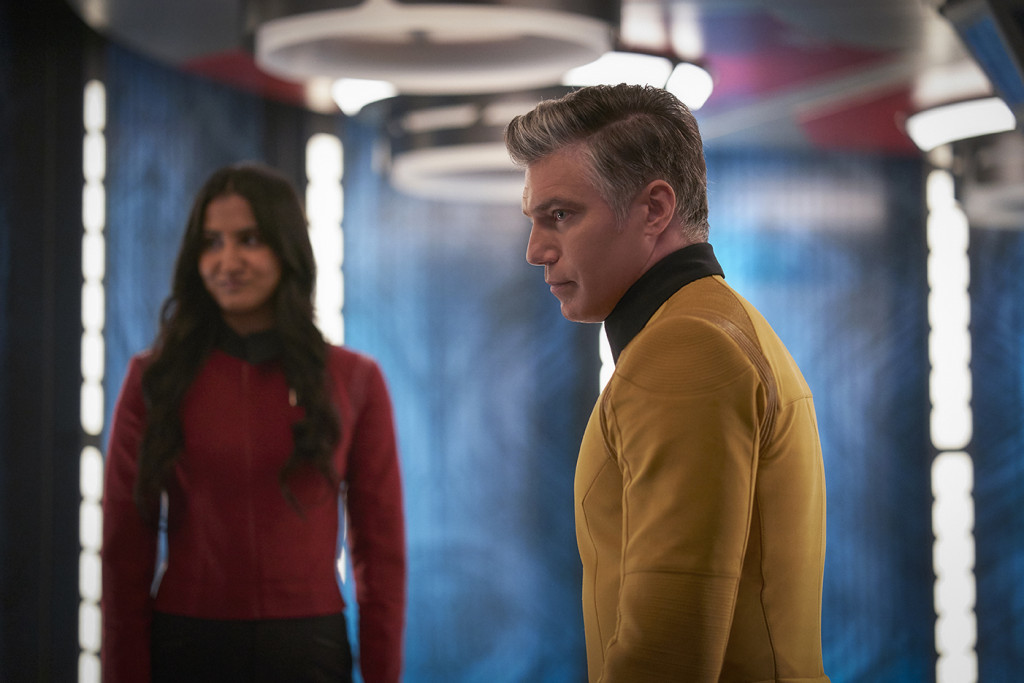 "Ask Not" -- Episode SF #006 -- Pictured: Anson Mount as Captain Pike of the the CBS All Access series STAR TREK: SHORT TREKS. Photo Cr: Russ Martin/CBS ©2019 CBS Interactive, Inc. All Rights Reserved.